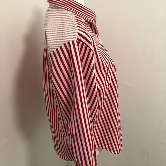 Petite Whitney Lang Striped Button Up Shirt M - Picture 2 of 8